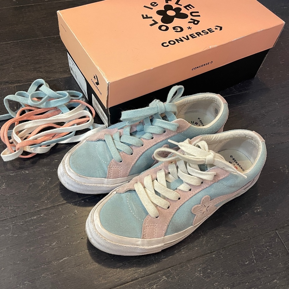 Converse One Star Ox x Golf Le Fleur Plume Pink Blue Size 6 Sneakers 162127C